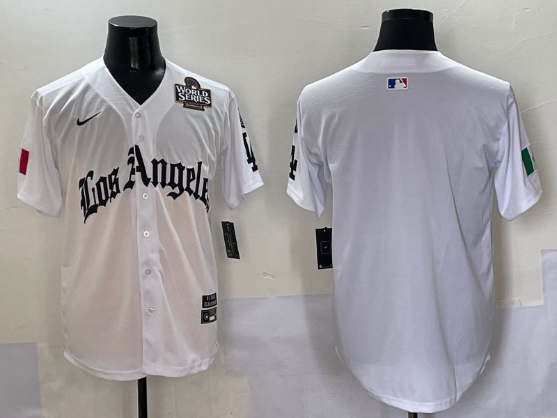 Men Los Angeles Dodgers Blank White Five generations Joint Name 2025 Nike MLB Jersey style 3
